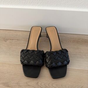 H&M Black Braided Heeled Sandals